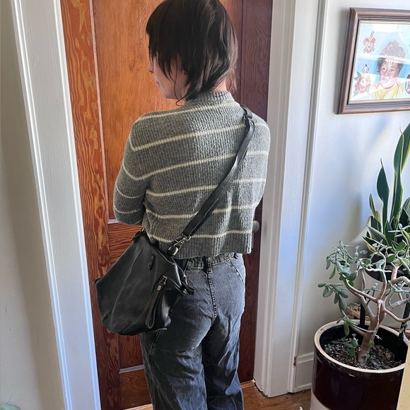 A.S. 98 black leather crossbody bag - Picture 8 of 9